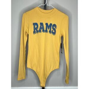 Junk Food LA Rams Yellow Long Sleeve Bodysuit Mock Neck S NWT